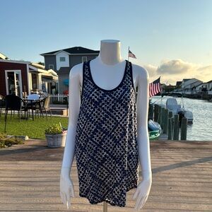 Lucky Brand Relaxed Blue and White Tank Top